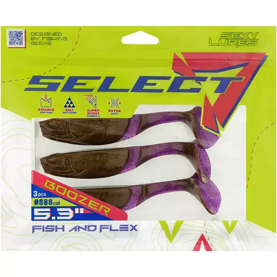 Силікон Select Boozer SE 5.3" #888 (3 шт / уп), фото , изображение 2